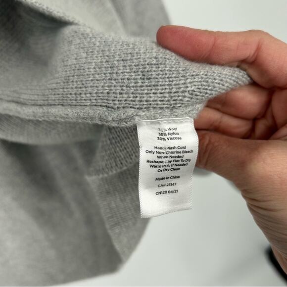 Talbots Gray Open Wool Blend Knit Cardigan Size XL Business Casual - Picture 4 of 6